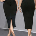 Women's High-Waisted Bodycon Maxi Skirt - Elegant & Stretchy   OAXG Black / XS