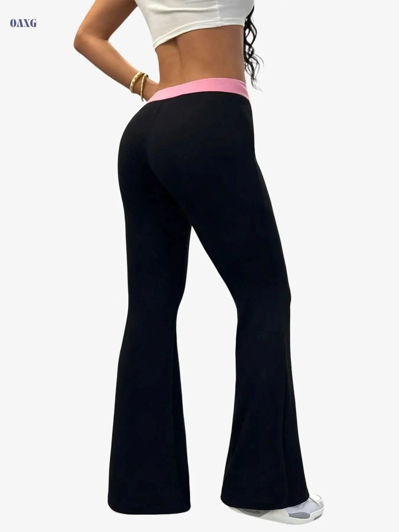 Women's High-Waisted Flare Pants - Stretchy Non-See-Through Trousers   OAXG Black / S