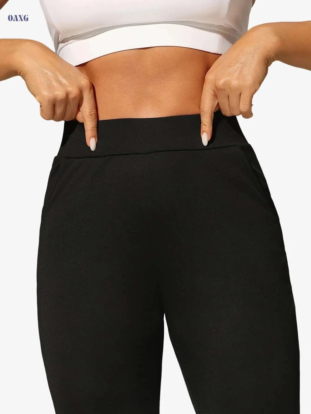 Women's High-Waisted Flared Pants - Stylish, Comfortable, All-Season Wear   OAXG Black / S