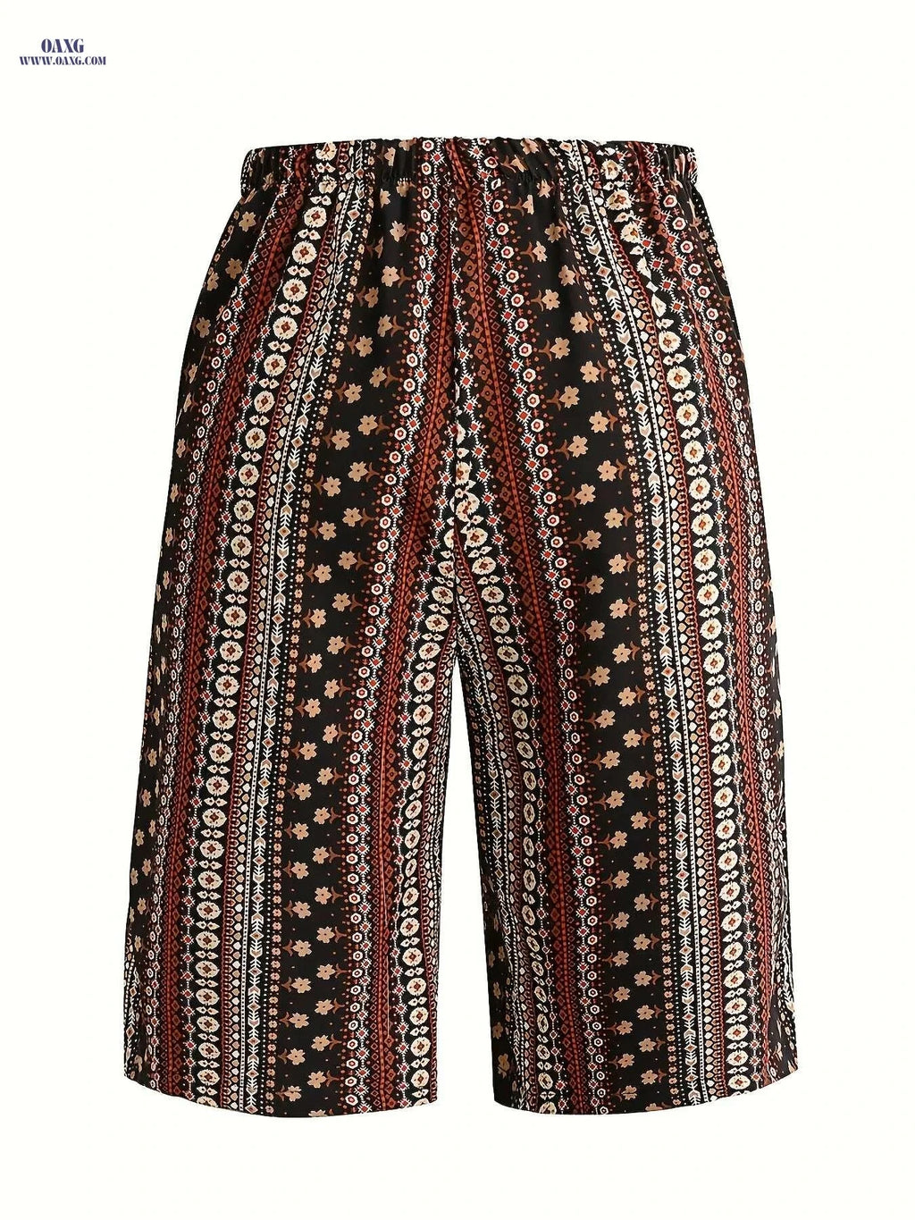 Women's High-Waisted Floral Print Beach Shorts - Lightweight & Casual   OAXG 