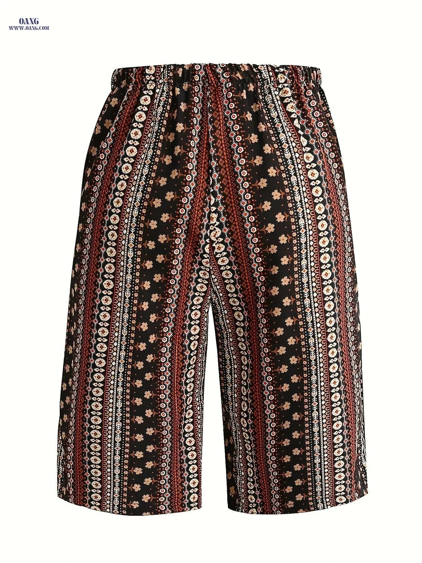 Women's High-Waisted Floral Print Beach Shorts - Lightweight & Casual   OAXG 
