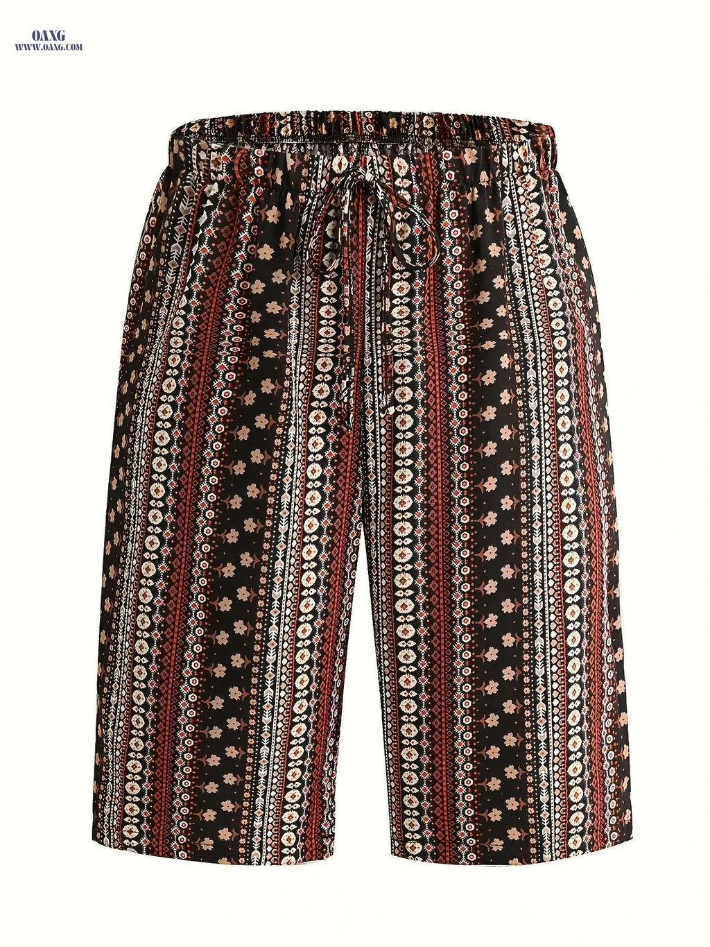 Women's High-Waisted Floral Print Beach Shorts - Lightweight & Casual   OAXG 