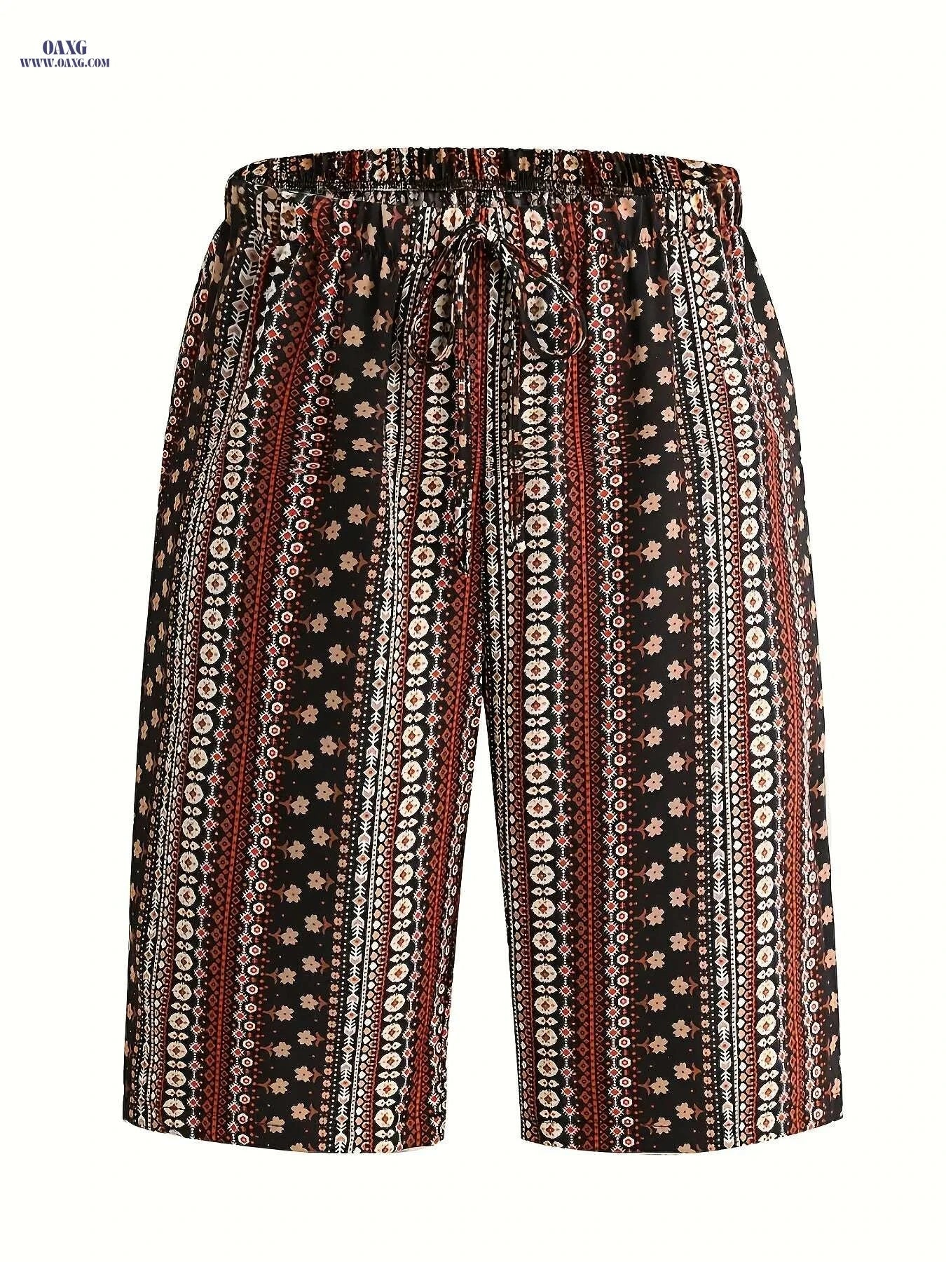 Women's High-Waisted Floral Print Beach Shorts - Lightweight & Casual   OAXG 