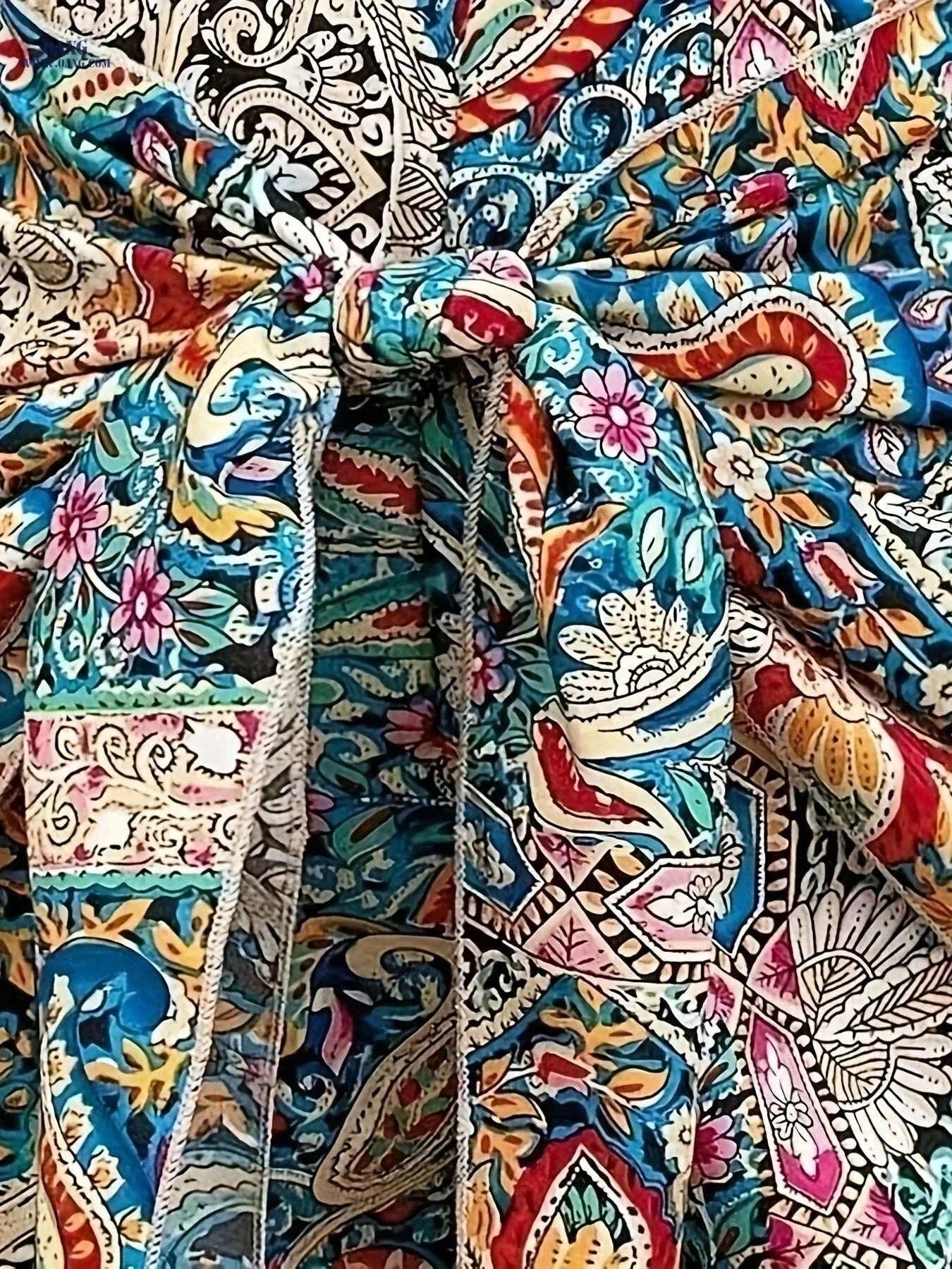 Women's High-Waisted Floral Print Tie Shorts - Elegant Summer Style   OAXG Mixed Color / S