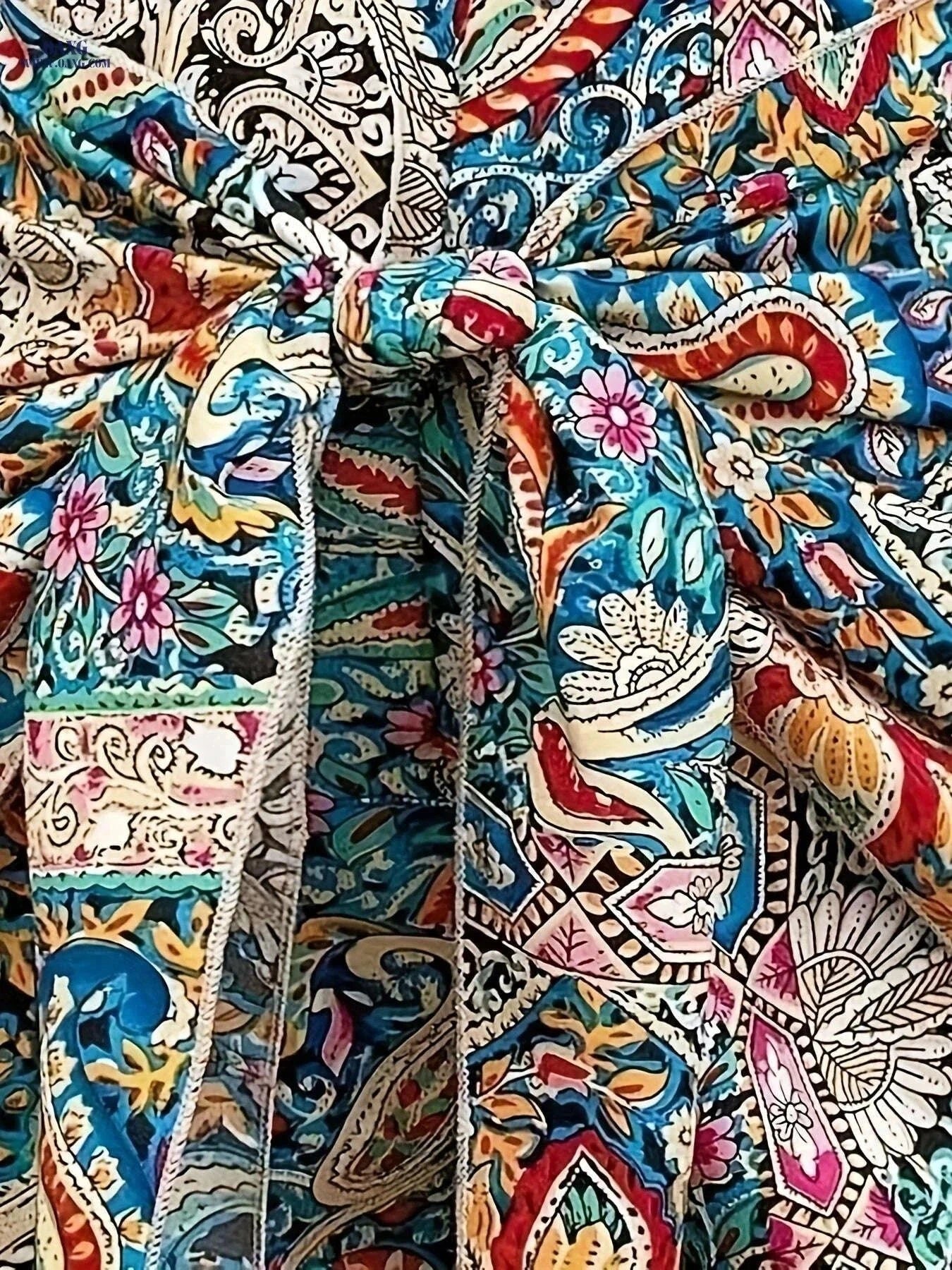 Women's High-Waisted Floral Print Tie Shorts - Elegant Summer Style   OAXG Mixed Color / S