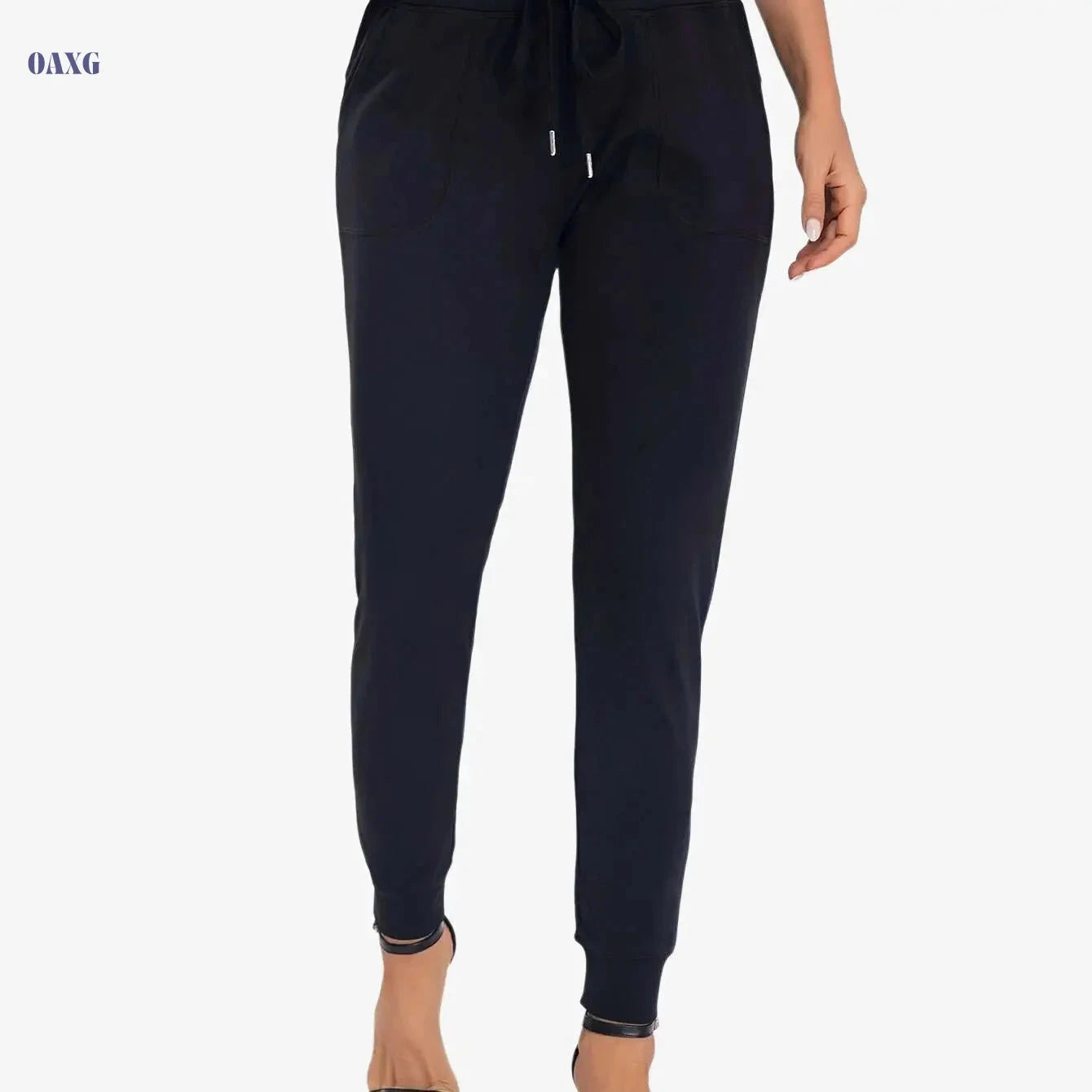 Women's High-Waisted Jogger Pants - Elastic Drawstring, Loose Fit   OAXG Fuchsia / XS