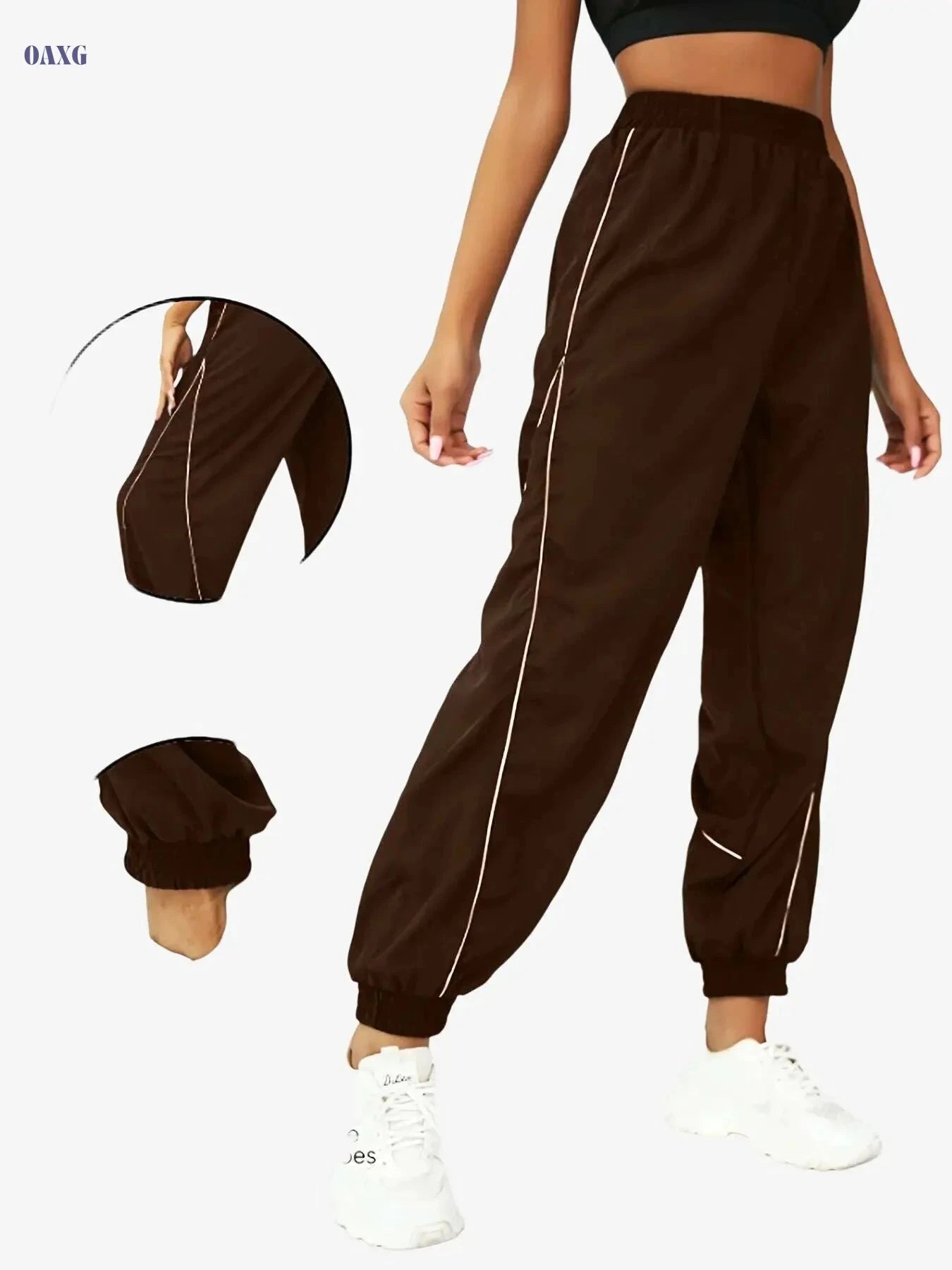 Women’s High-Waisted Jogger Pants - Soft Stretch, All-Season Comfort   OAXG 