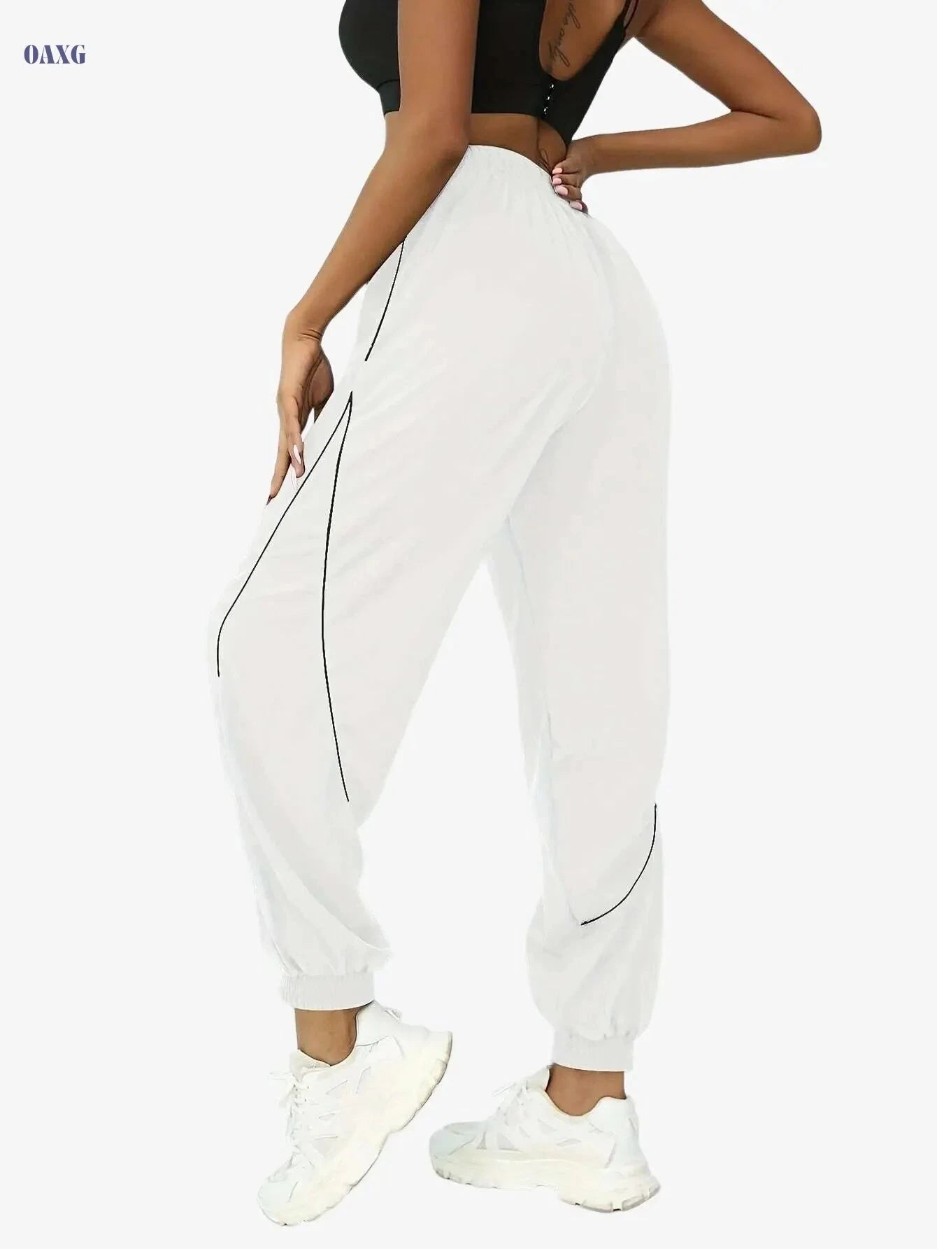 Women’s High-Waisted Jogger Pants - Soft Stretch, All-Season Comfort   OAXG Black / S