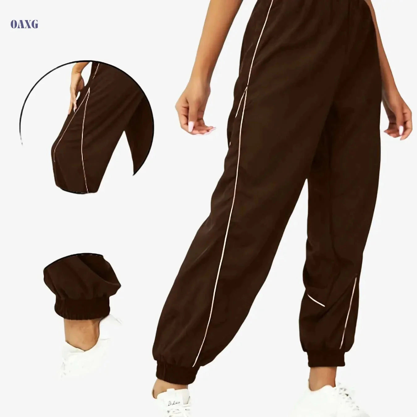 Women's High-Waisted Jogger Pants - Soft Stretchy Gym & Casual Wear   OAXG Black / S