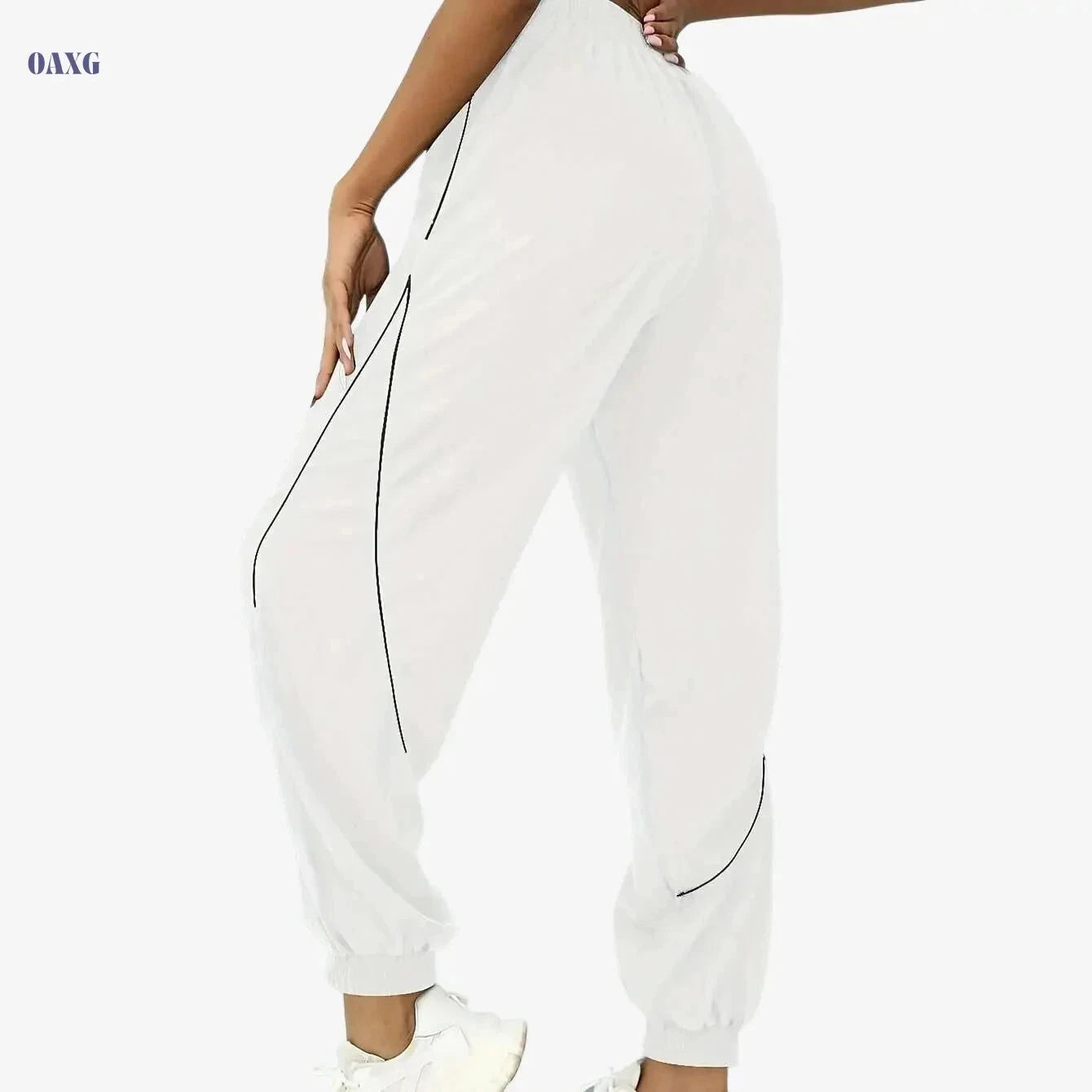 Women's High-Waisted Jogger Pants - Soft Stretchy Gym & Casual Wear   OAXG Black / S
