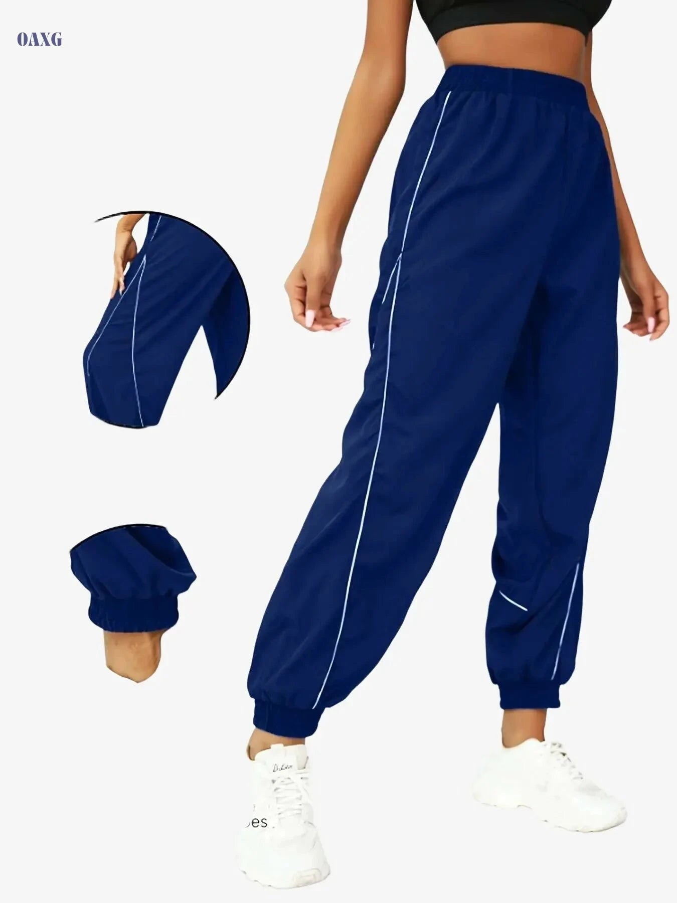 Women's High-Waisted Jogger Pants - Soft Stretchy Gym & Casual Wear   OAXG 