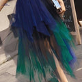 Women's High-Waisted Mesh Skirt - Color Block Design for All Seasons   OAXG 【Multicolor】 / S