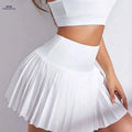 Women's High-Waisted Pink Skirt - Casual Ruffled Hem with Pockets   OAXG White / S