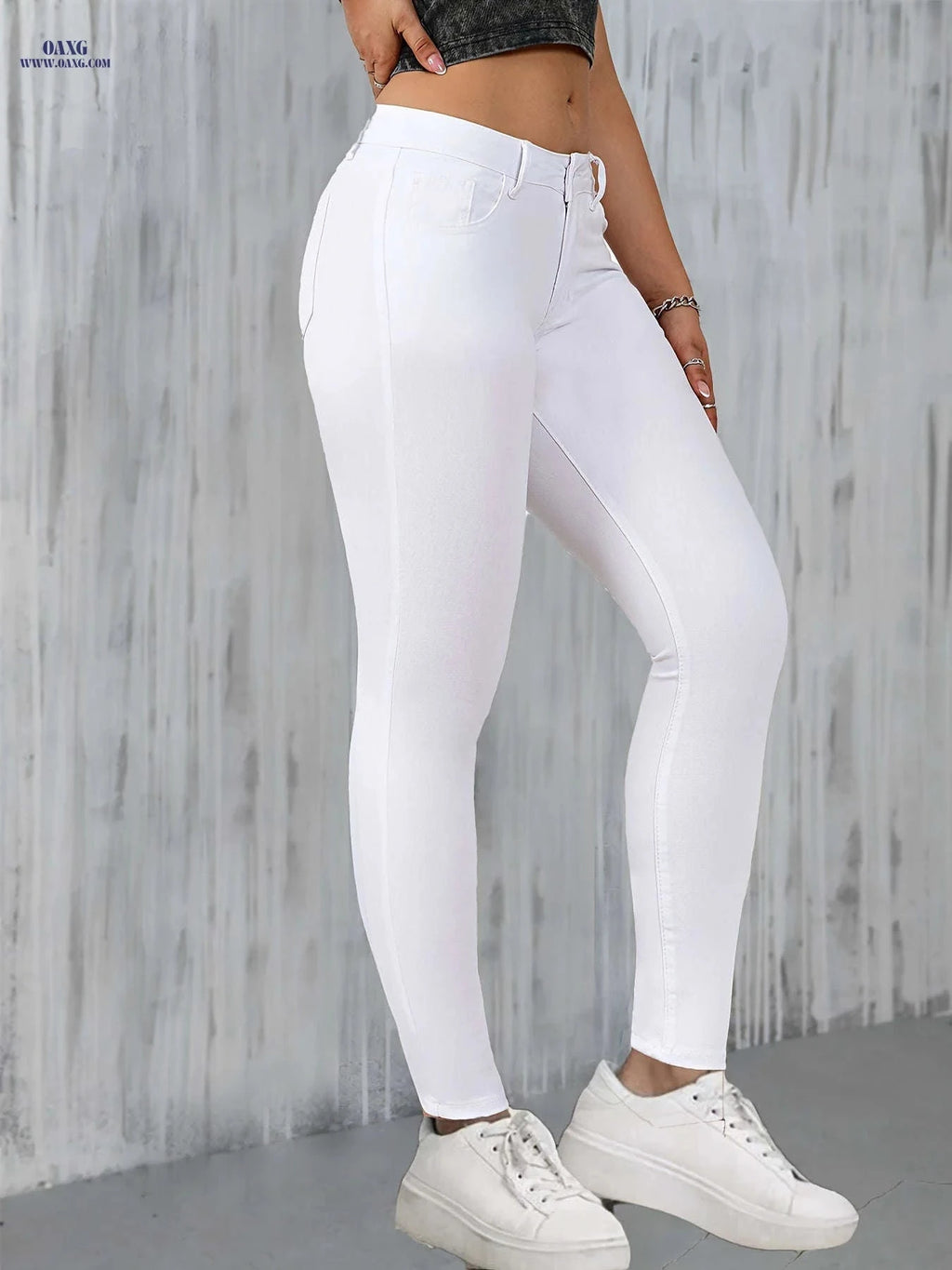 Women's High-Waisted Slim-Fit Stretch Skinny Jeans - Elegant Casual Style   OAXG 