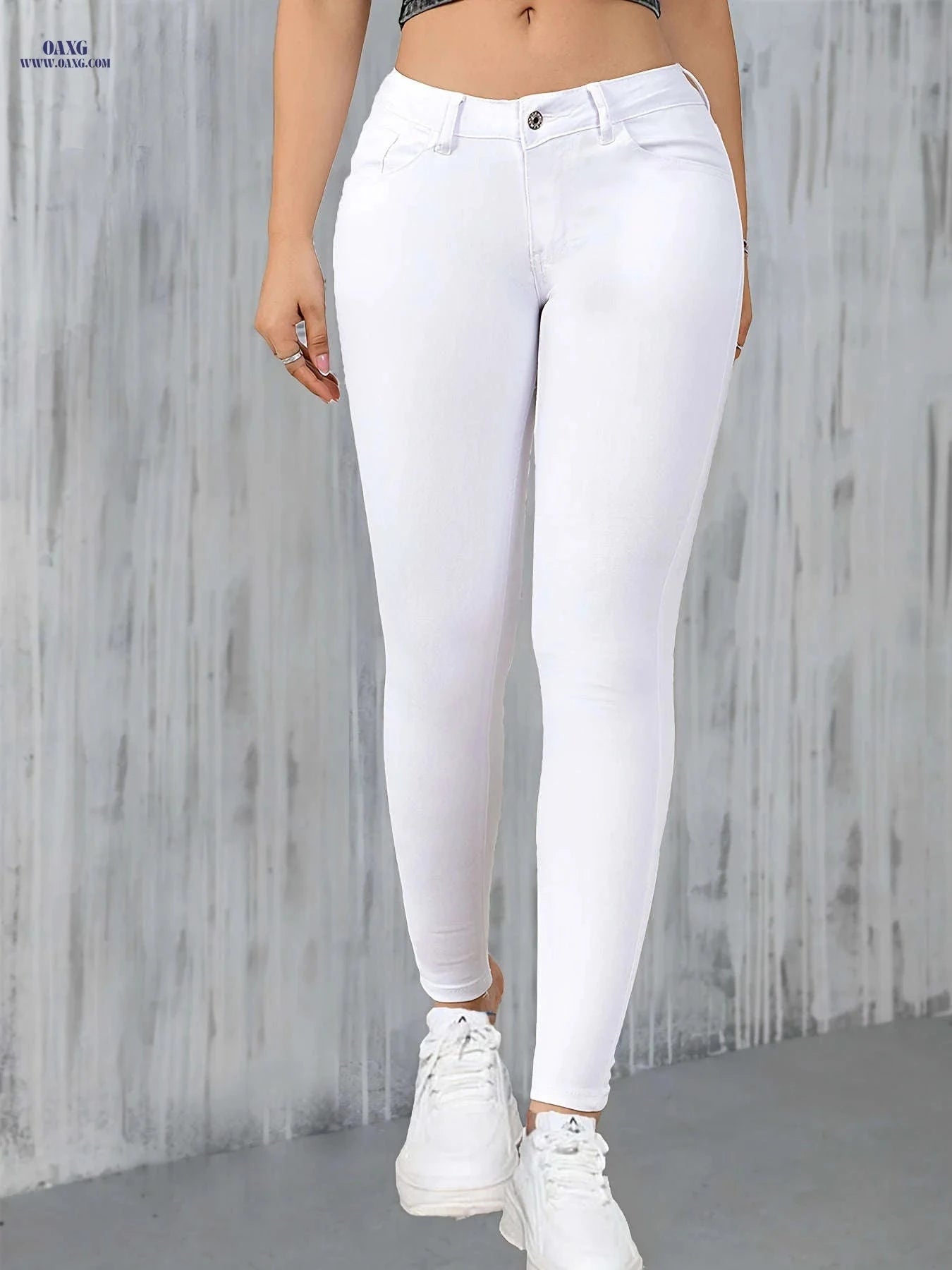 Women's High-Waisted Slim-Fit Stretch Skinny Jeans - Elegant Casual Style   OAXG 