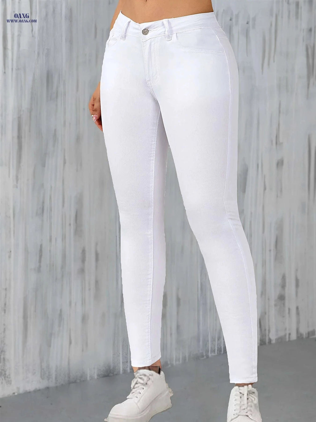 Women's High-Waisted Slim-Fit Stretch Skinny Jeans - Elegant Casual Style   OAXG 