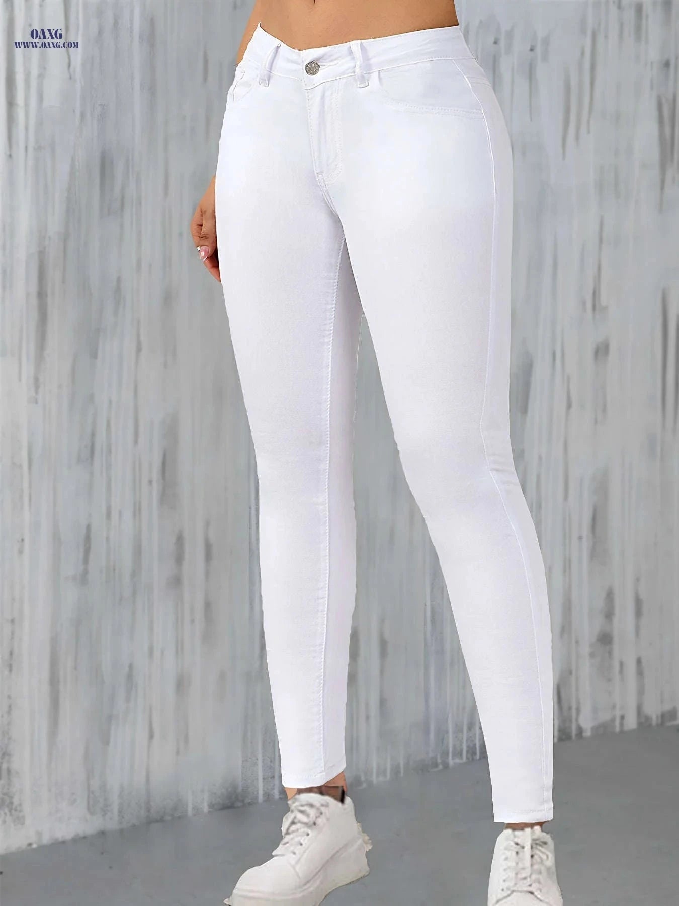 Women's High-Waisted Slim-Fit Stretch Skinny Jeans - Elegant Casual Style   OAXG 