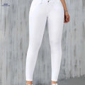 Women's High-Waisted Slim-Fit Stretch Skinny Jeans - Elegant Casual Style   OAXG White / XS