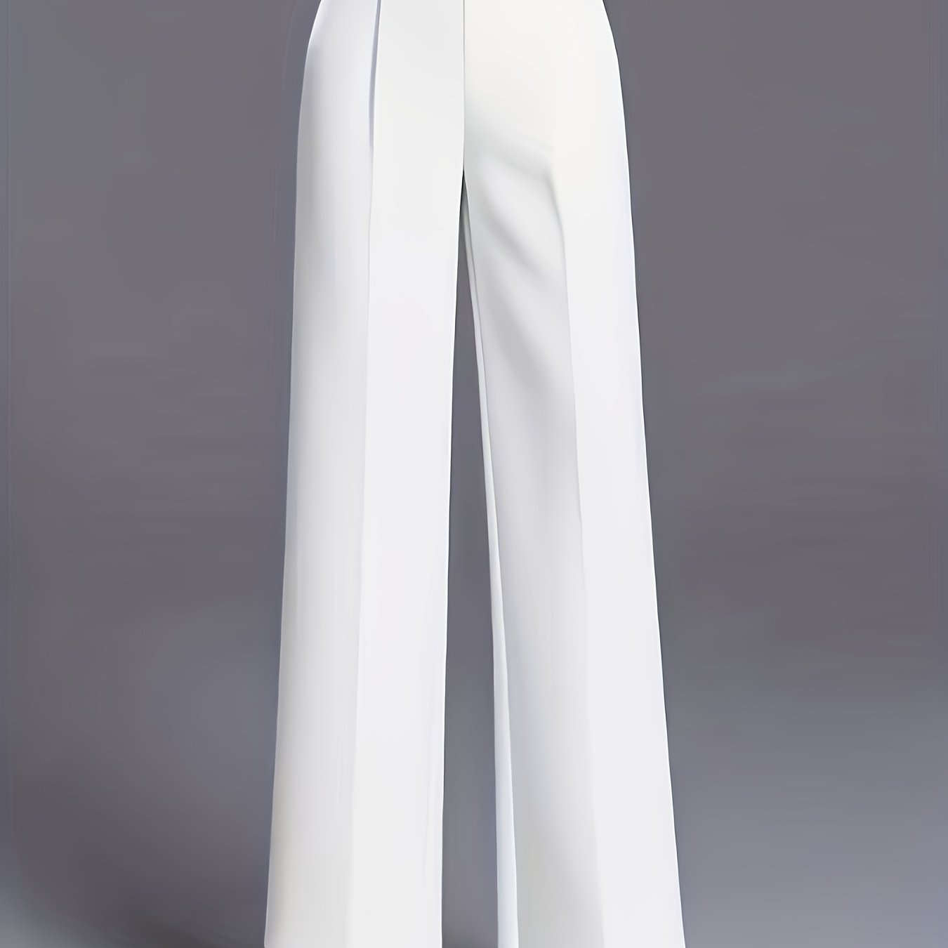 Women's High-Waisted Straight-Leg Pants - Elegant Slant Pockets   OAXG 