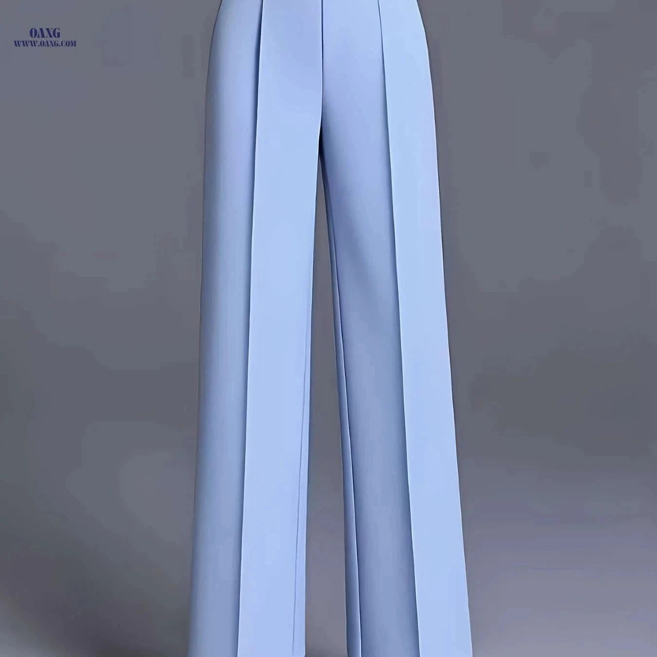 Women's High-Waisted Straight-Leg Pants - Elegant Slant Pockets   OAXG Black / XS