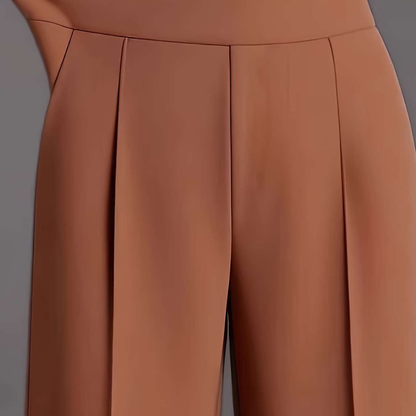 Women's High-Waisted Straight-Leg Pants - Elegant Slant Pockets   OAXG Black / XS