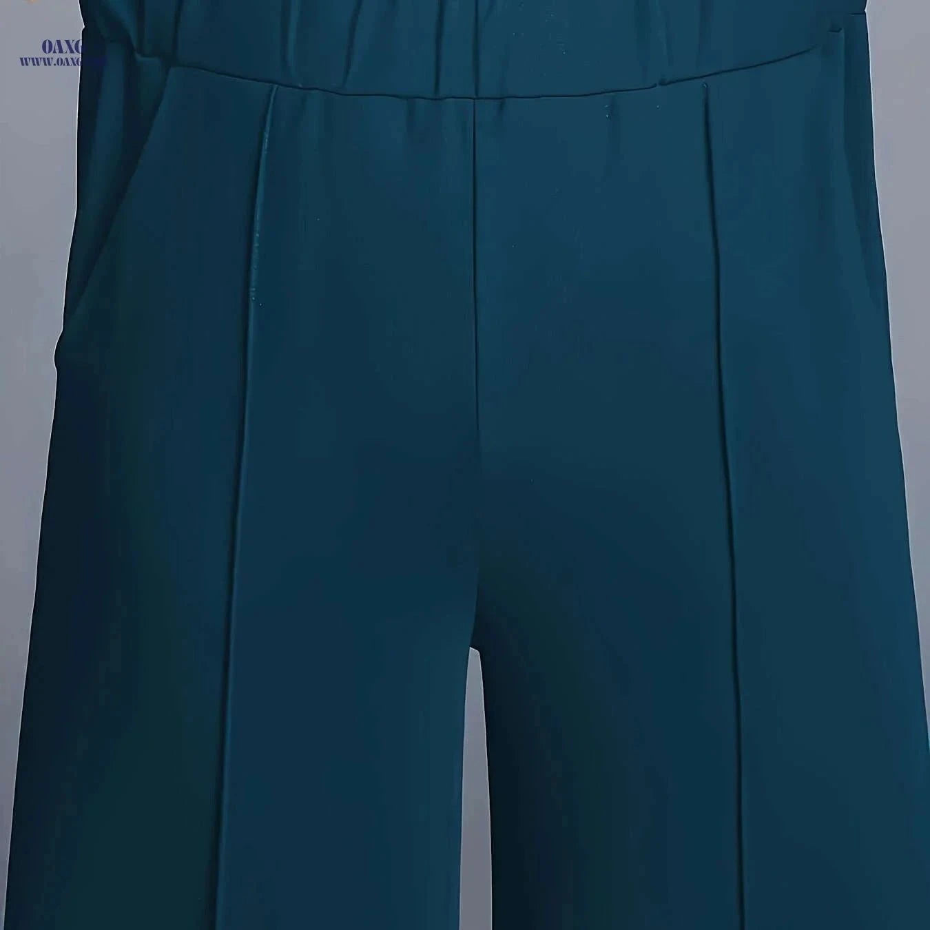 Women's High-Waisted Straight-Leg Pants - Elegant Slant Pockets   OAXG Black / XS