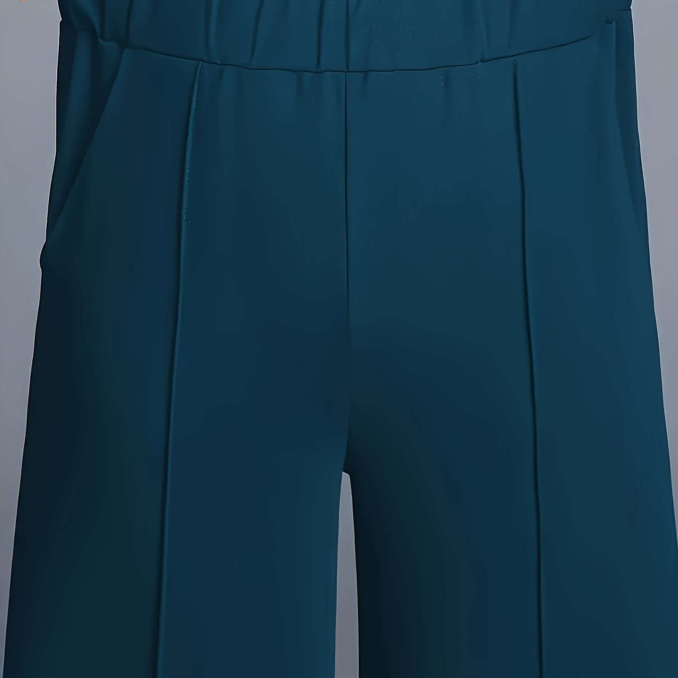 Women's High-Waisted Straight-Leg Pants - Elegant Slant Pockets   OAXG 