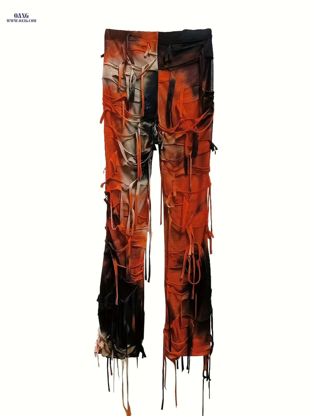 Women's High-Waisted Tie-Dye Flare Pants - Semi-Sheer, Elastic Waist   OAXG Multicolor / S