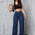 Women's High-Waisted Wide-Leg Denim Pants - 26 Stylish Casual Options   OAXG Medium Blue / S