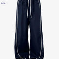 Women's High-Waisted Wide-Leg Pants - Casual Drawstring Trousers   OAXG 