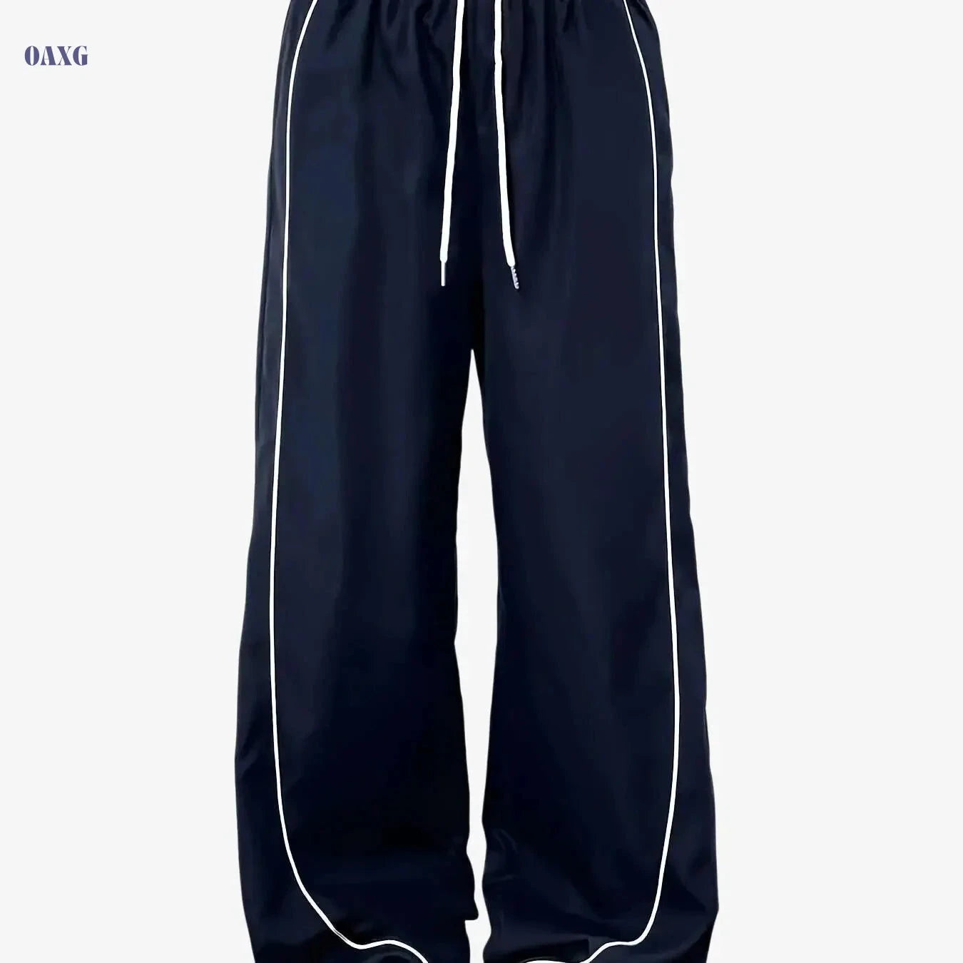 Women's High-Waisted Wide-Leg Pants - Casual Drawstring Trousers   OAXG 
