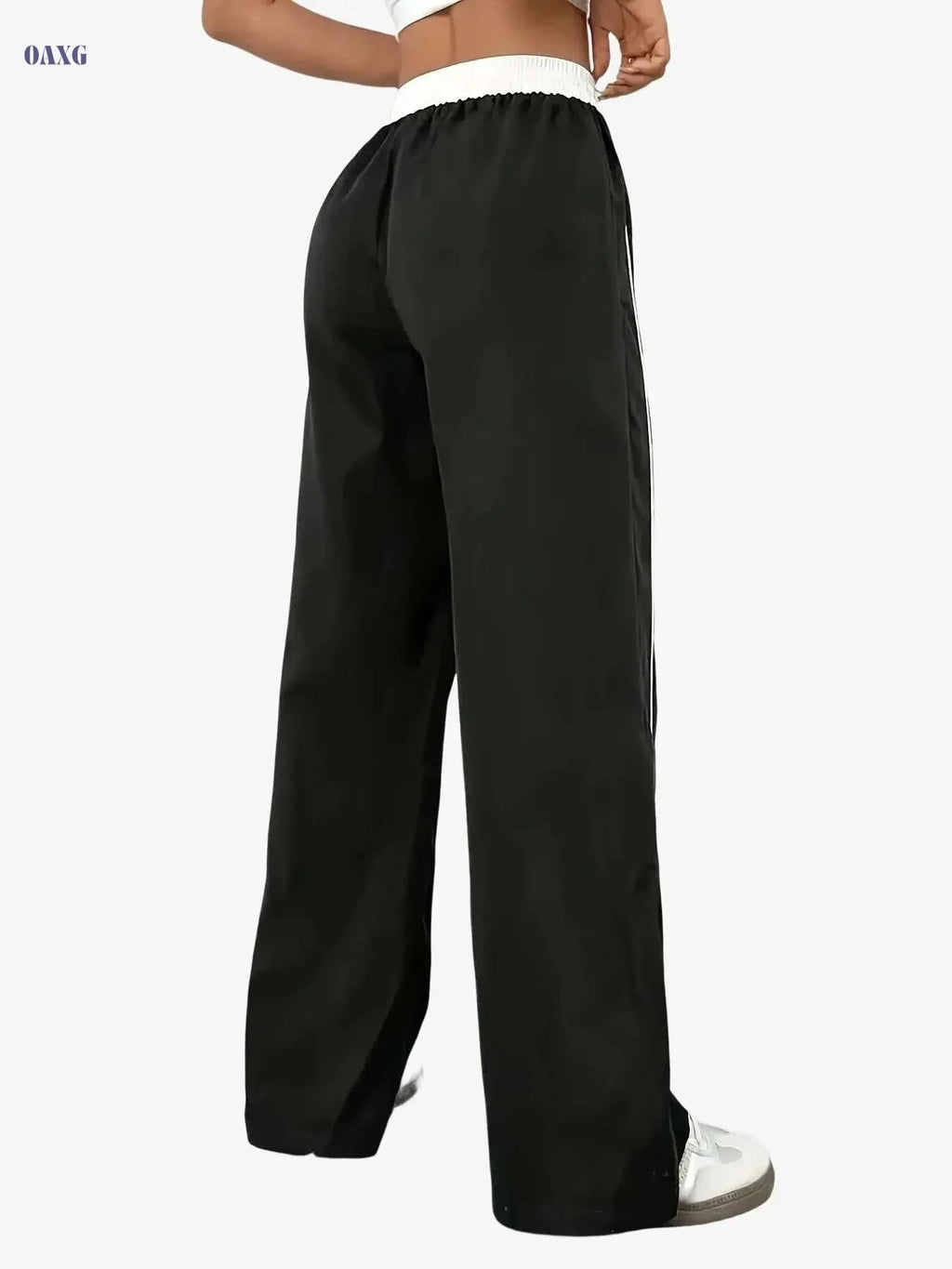 Women's High-Waisted Wide-Leg Pants - Casual Drawstring Trousers   OAXG 