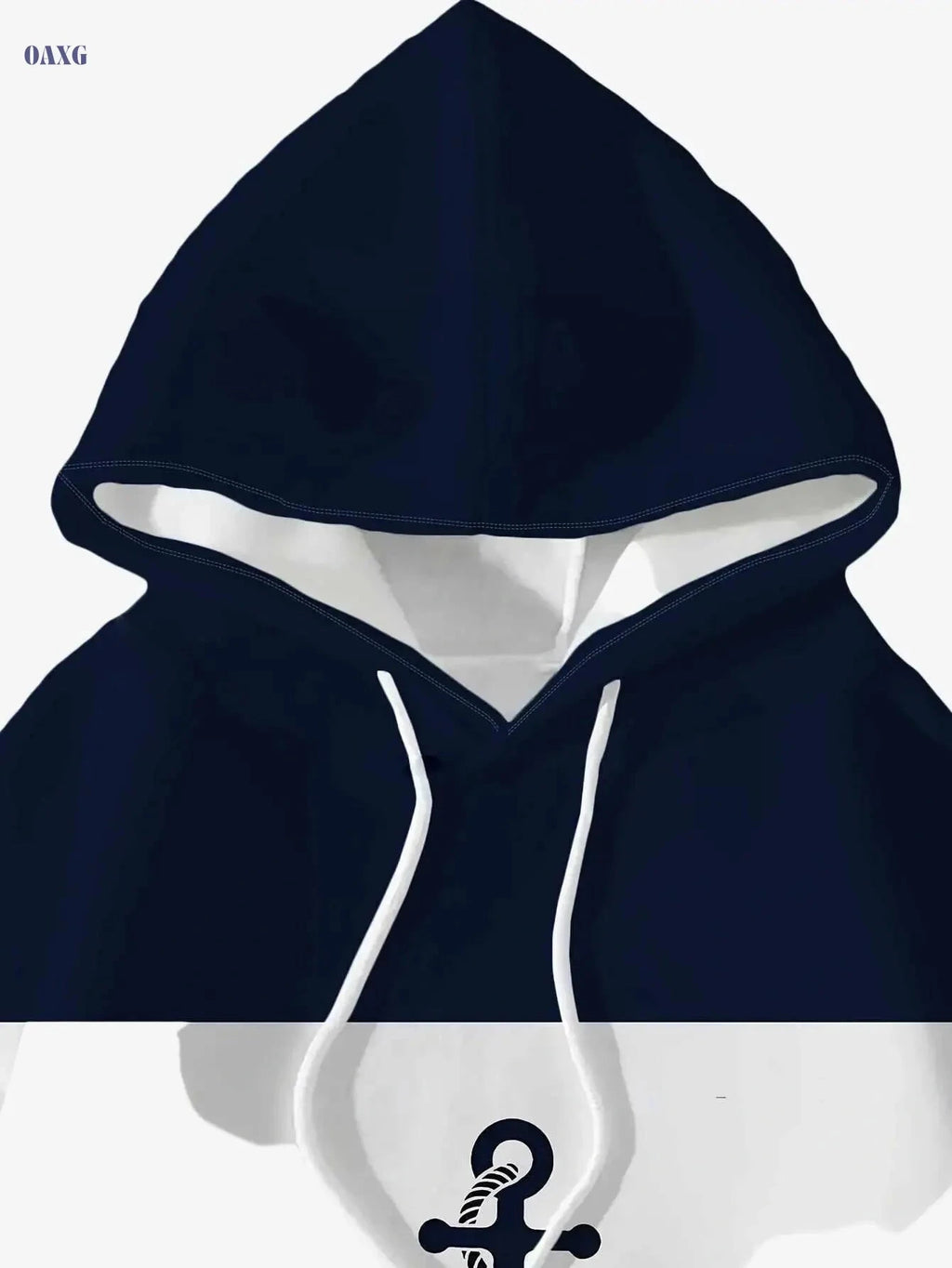 Women's Hooded Sports Sweatshirt - Casual Anchor Print for Daily Wear   OAXG 