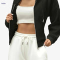 Women's Hooded Zip-Up Sweatshirt - Thermal Insulated Casual Jacket   OAXG Black / S