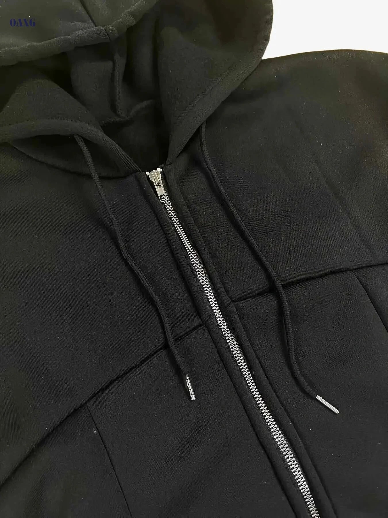 Women's Hooded Zip-Up Sweatshirt - Thermal Insulated Casual Jacket   OAXG Black / S