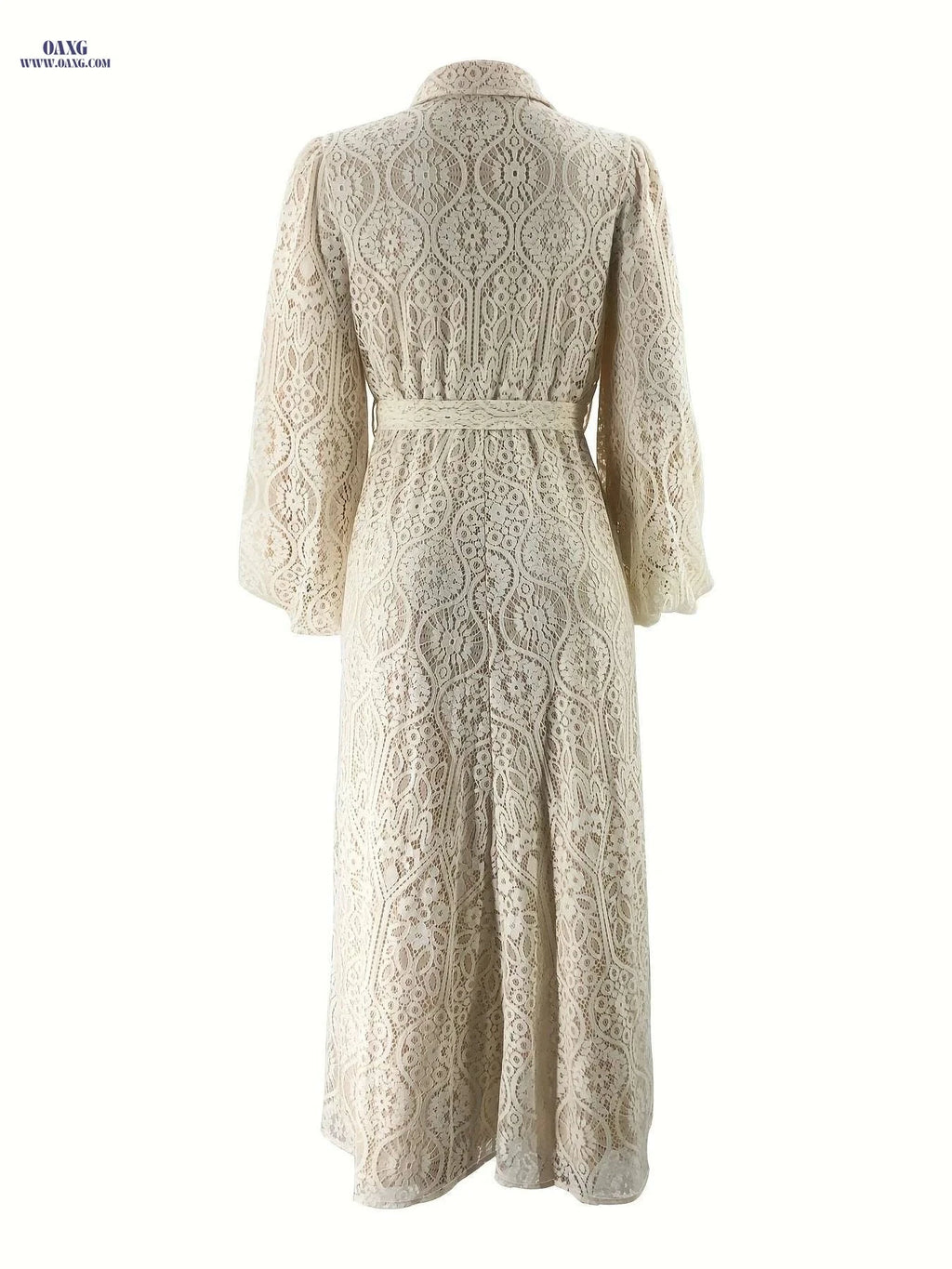 Women's Lace Collar Robe Dress - Middle Eastern Style, All Season   OAXG 