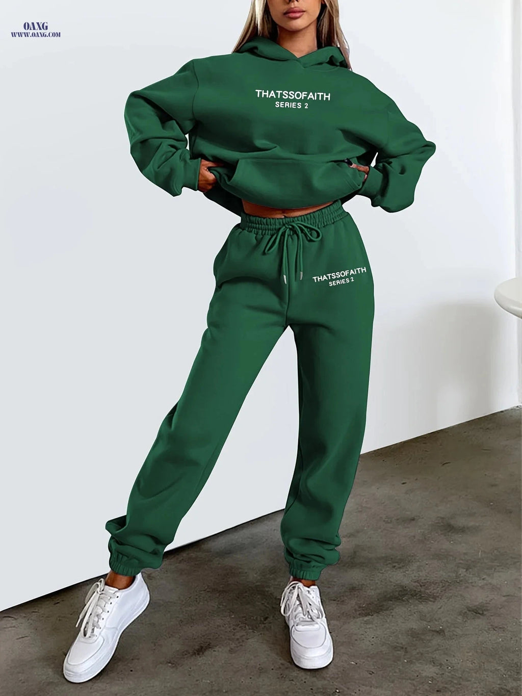 Women's Letter Print Sweatshirt & Long Pants Casual Outfit   OAXG 