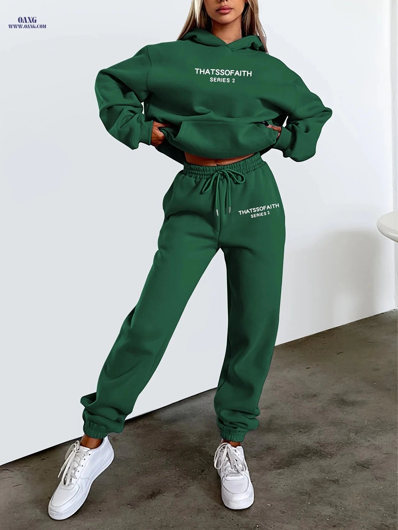 Women's Letter Print Sweatshirt & Long Pants Casual Outfit   OAXG 