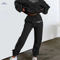 Women's Letter Print Sweatshirt & Long Pants Casual Outfit   OAXG 