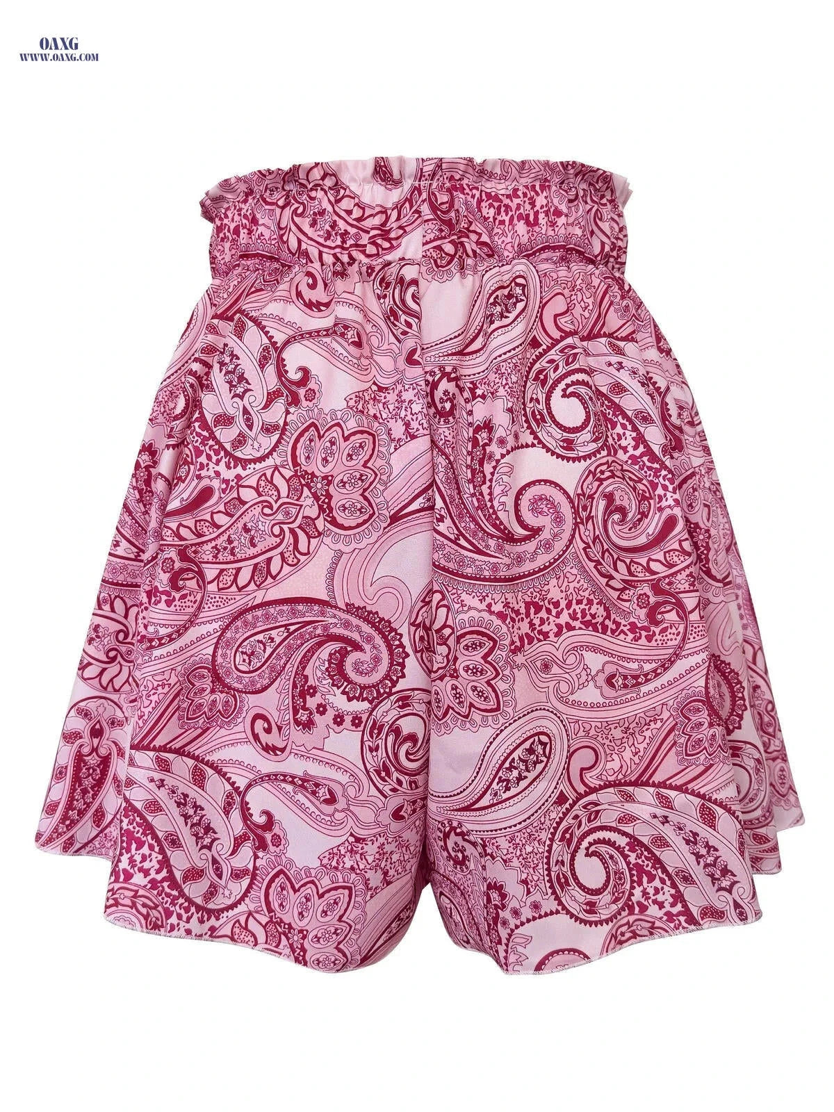 Women's Lightweight High-Waisted Floral Print Shorts - Black & White   OAXG 