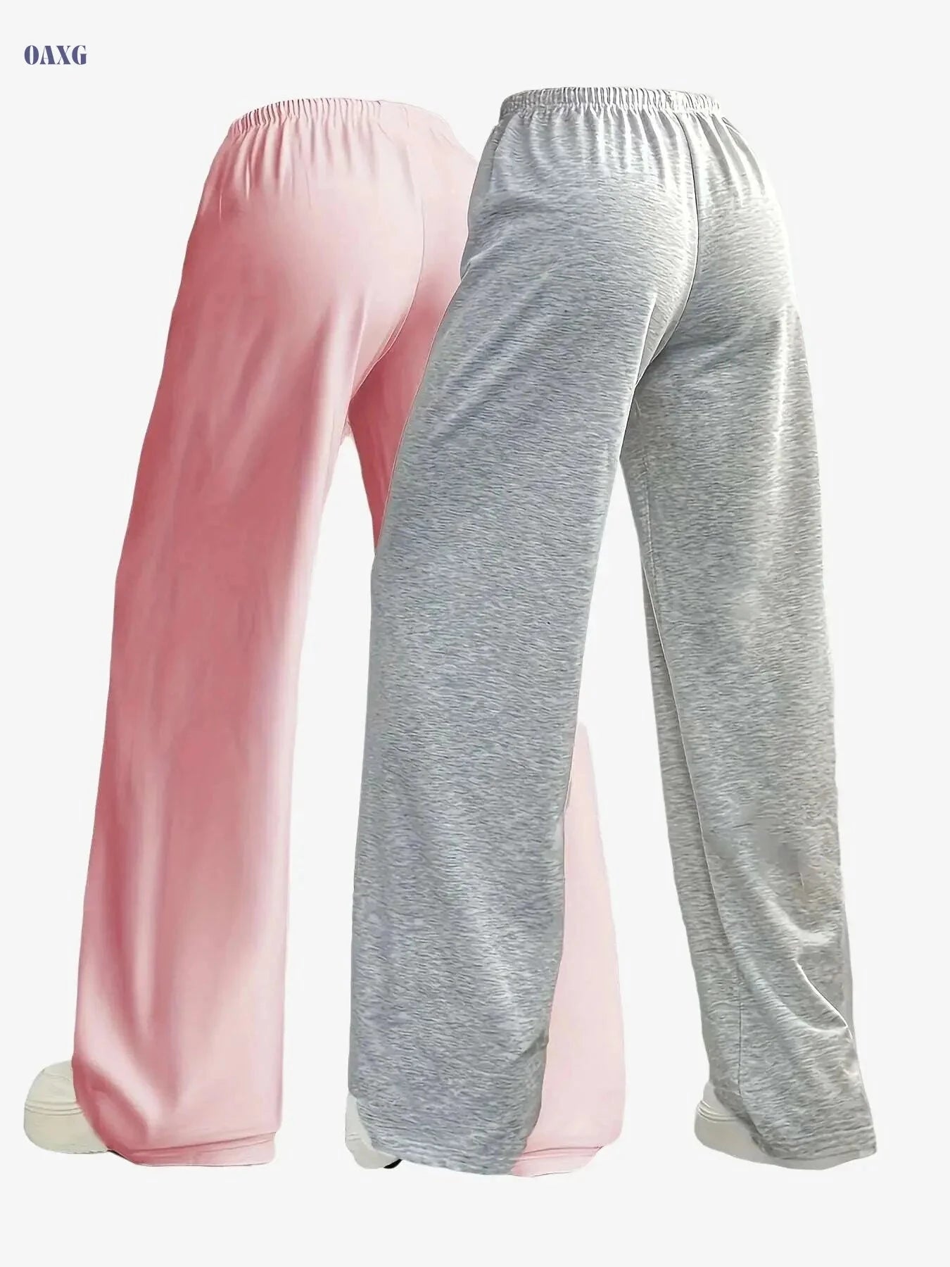 Women's Lightweight Jogger Pants - Drawstring Waist, Wide-Leg Design   OAXG 