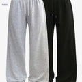 Women's Lightweight Jogger Pants - Drawstring Waist, Wide-Leg Design   OAXG 