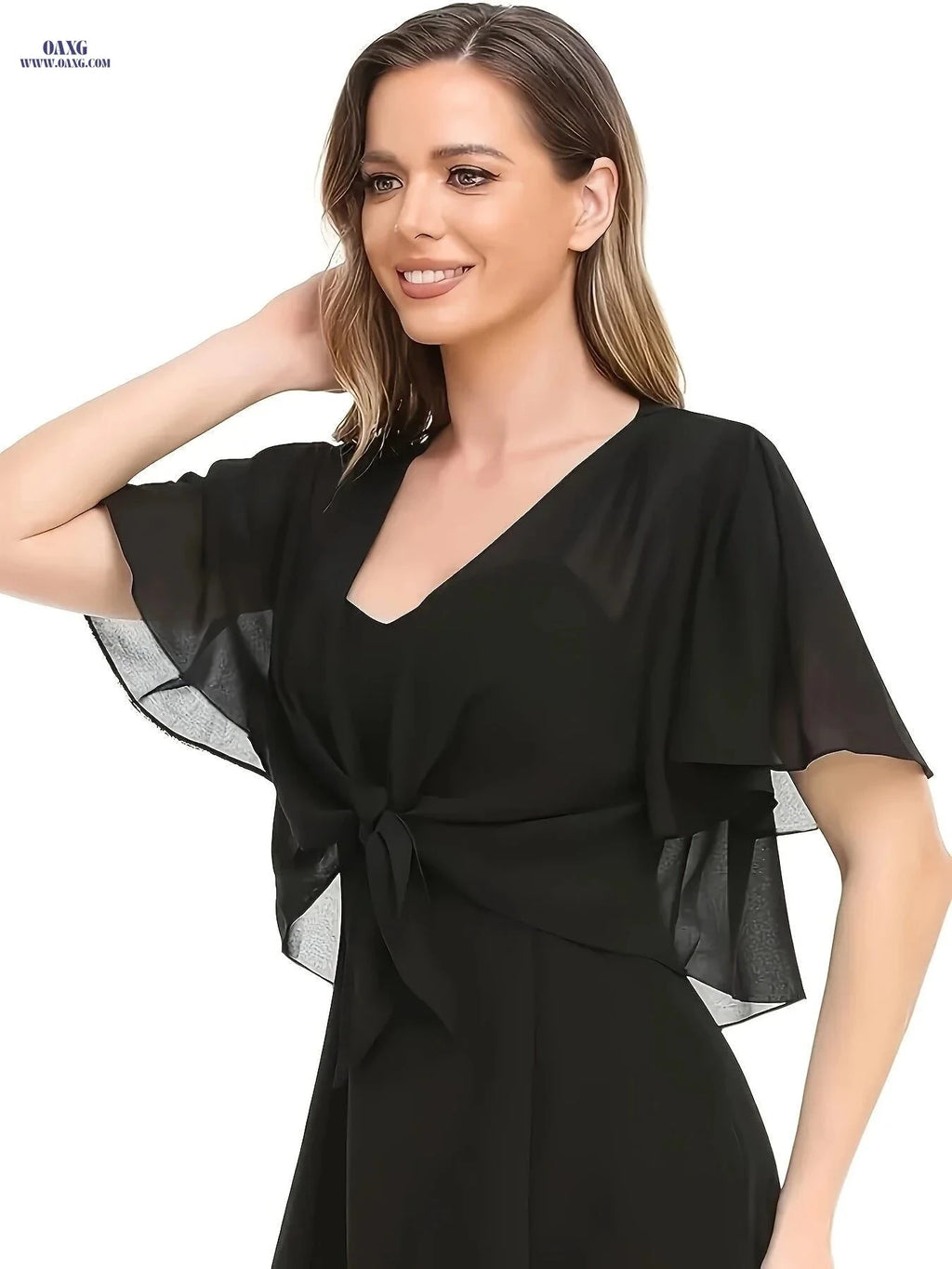 Women's Lightweight Short Sleeve Shirt Cardigan - Versatile Casual Style   OAXG Black / S