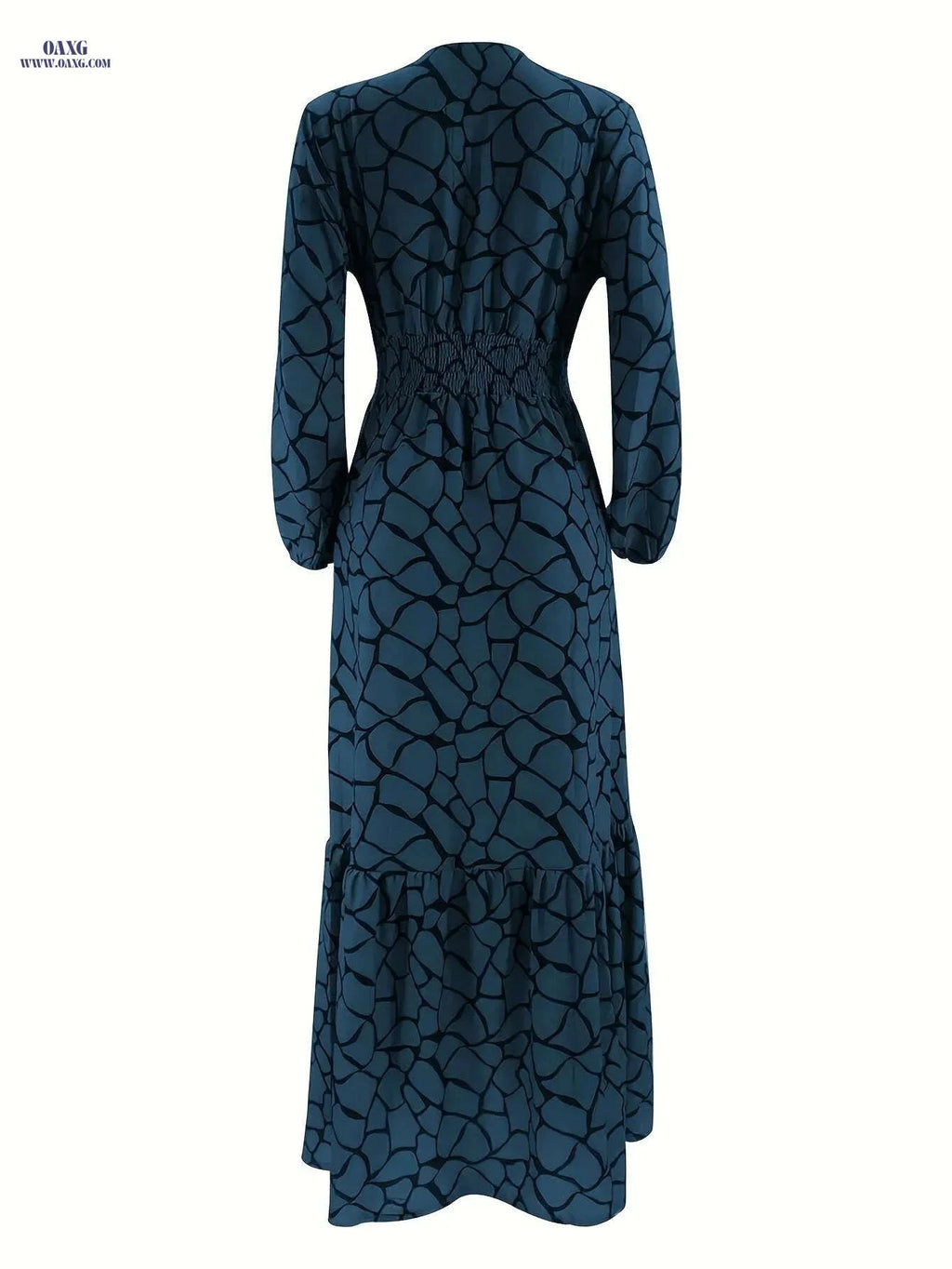 Women's Long Printed Arabic Dress - Casual Spring & Autumn Style   OAXG 