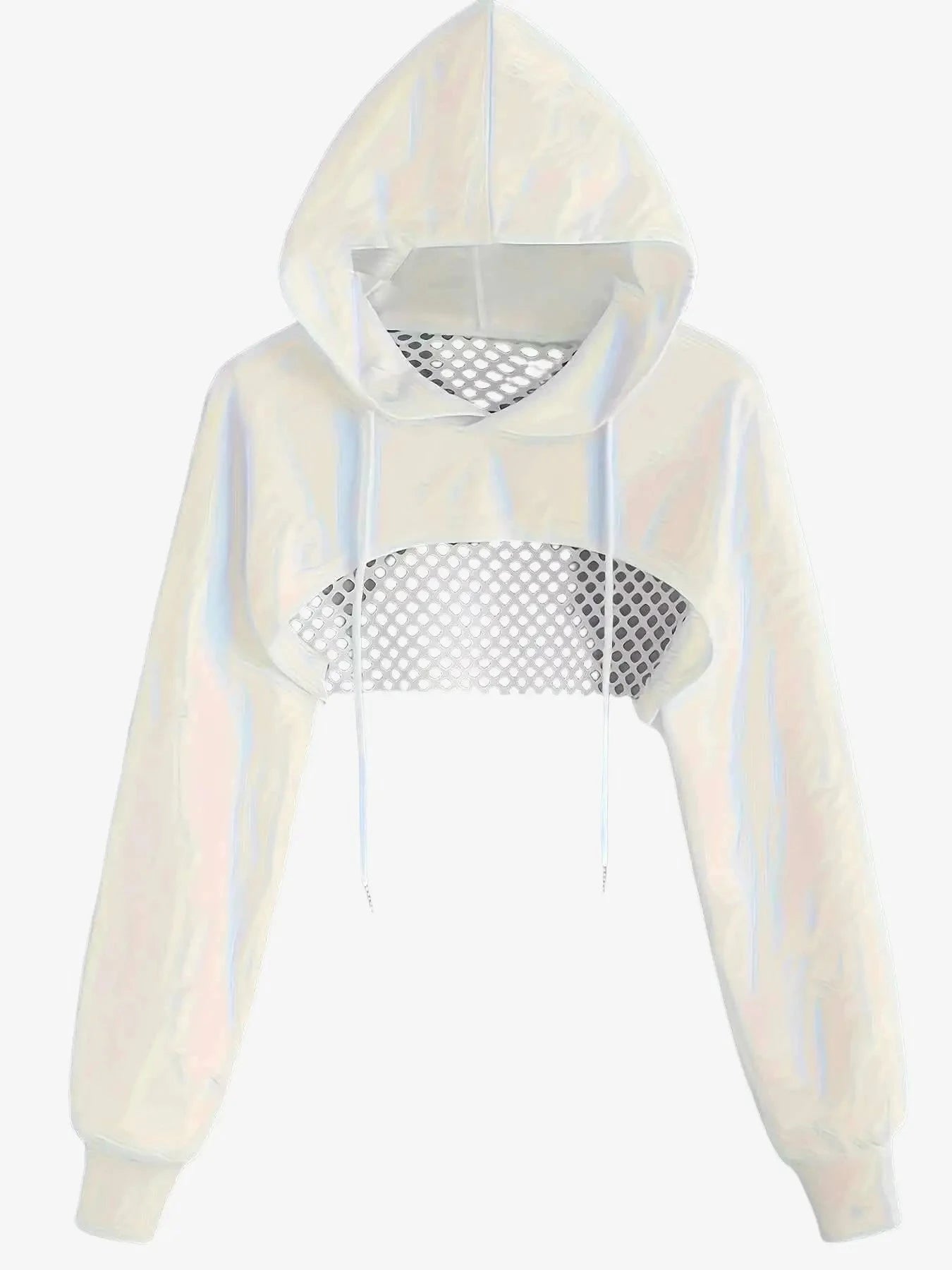 Women's Long Sleeve Hooded Sweatshirt - Casual & Comfy Style   OAXG White / XS
