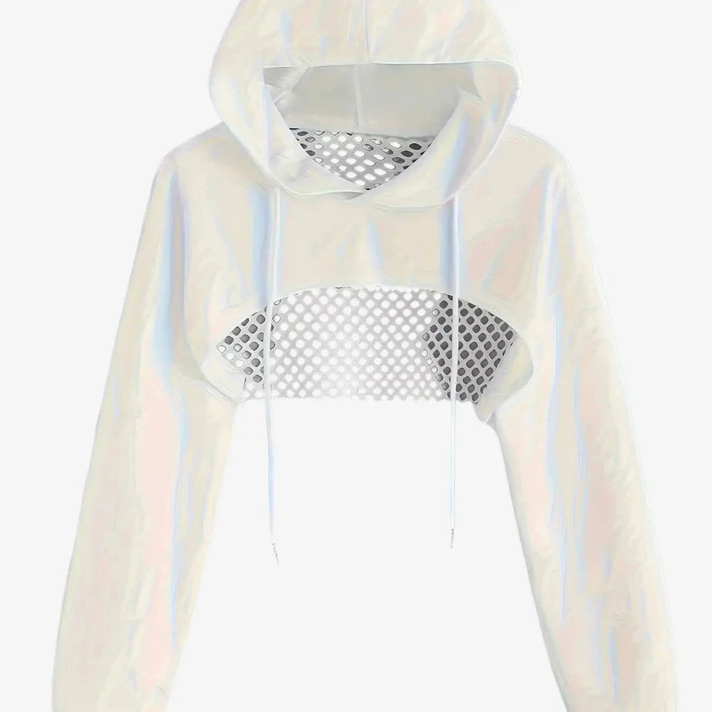Women's Long Sleeve Hooded Sweatshirt - Casual & Comfy Style   OAXG White / XS