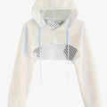 Women's Long Sleeve Hooded Sweatshirt - Casual & Comfy Style   OAXG White / XS