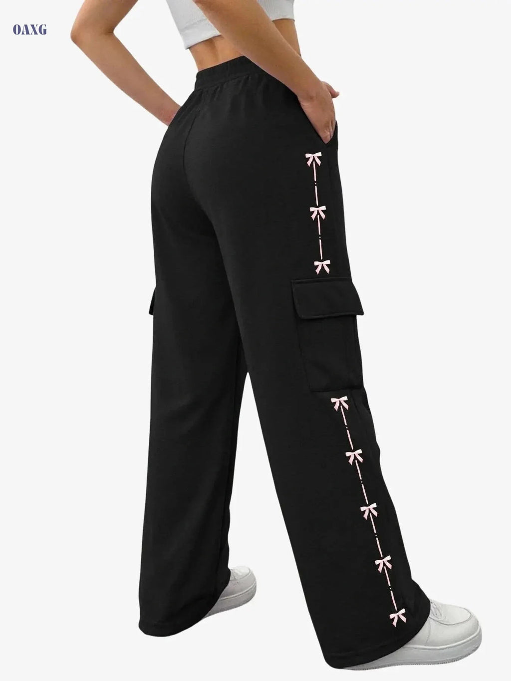 Women's Loose-Fit Straight-Leg Athletic Pants - All-Season Casual Wear   OAXG 