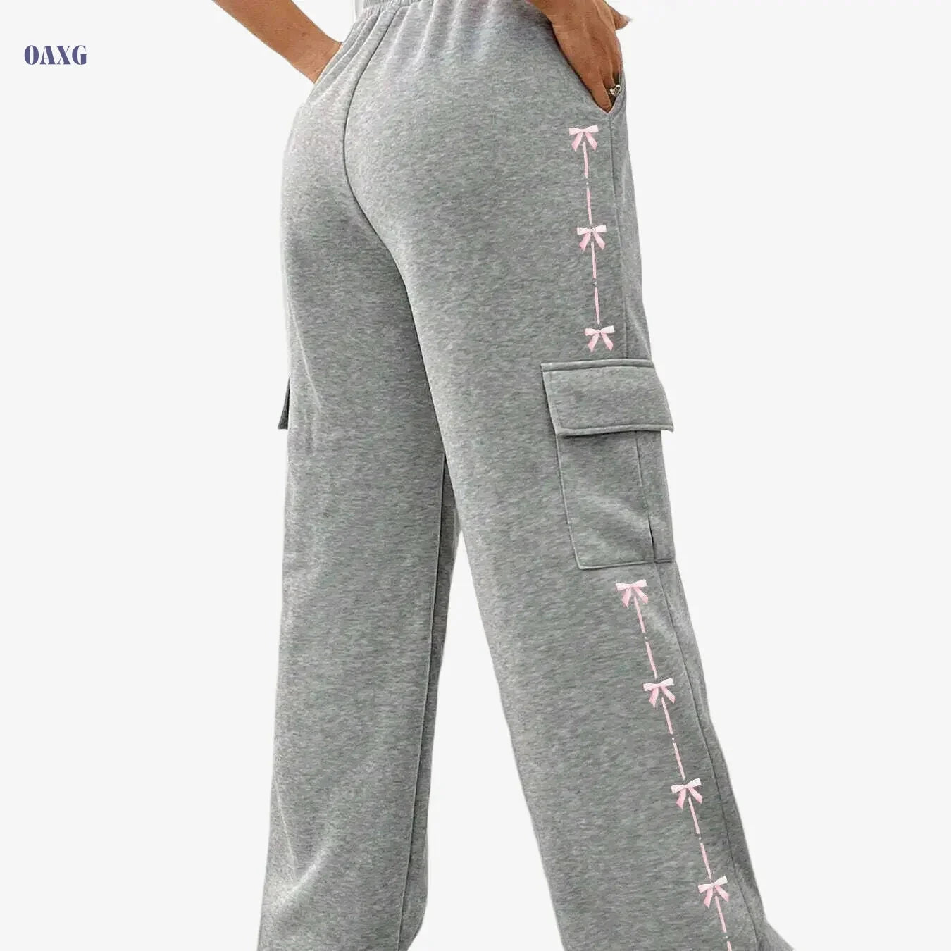 Women's Loose-Fit Straight-Leg Athletic Pants - All-Season Casual Wear   OAXG 