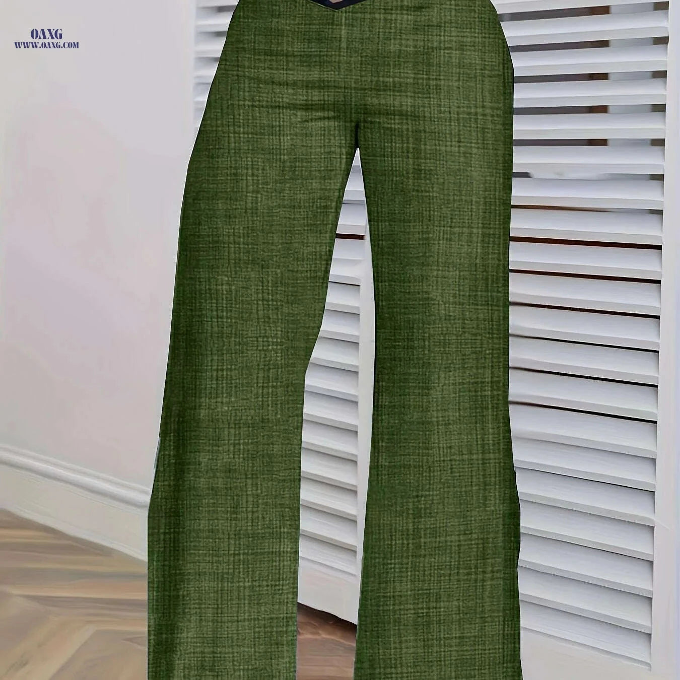 Women's Loose Mesh Stitching Pants - Casual Wide Leg Design   OAXG 